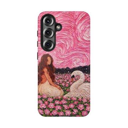 Serene Swan & Maiden Art Phone Case | Aesthetic Vintage Impressionist Tough Case