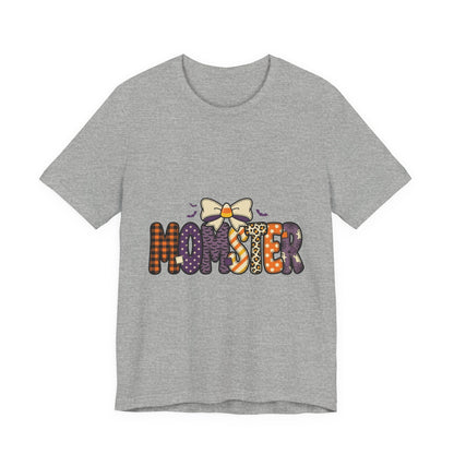 Momster Halloween Tee | Momster Graphic T-Shirt, Spooky Purple Orange