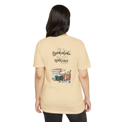 MINIMALIST|Bookaholic T-Shirt — "I am a Bookaholic and Regret Nothing" Illustrated Reading Tee