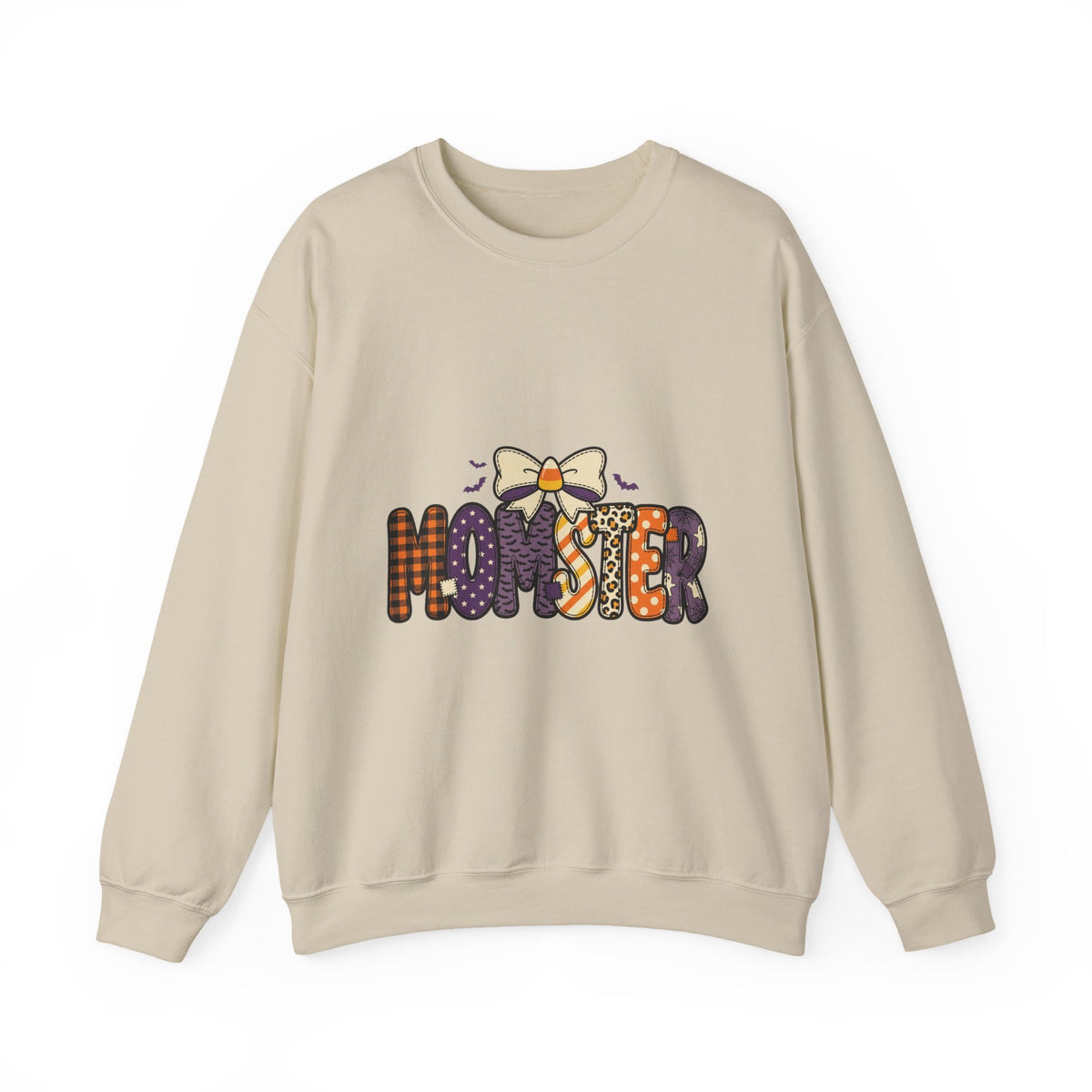 Momster Halloween Crewneck Sweatshirt | spooky mom, purple orange