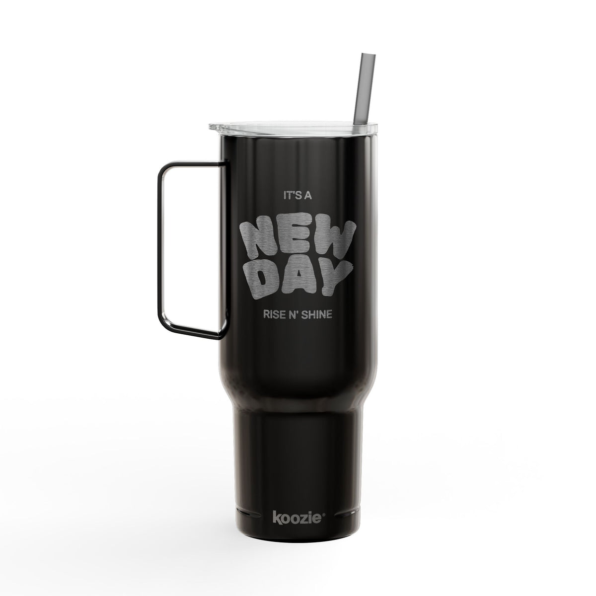 MINIMALIST | Tumbler 40oz Insulated Tumbler - "It's a New Day" Engraved Travel Cup