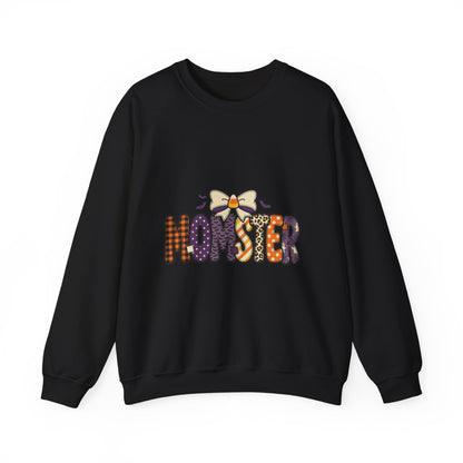 Momster Halloween Crewneck Sweatshirt | spooky mom, purple orange