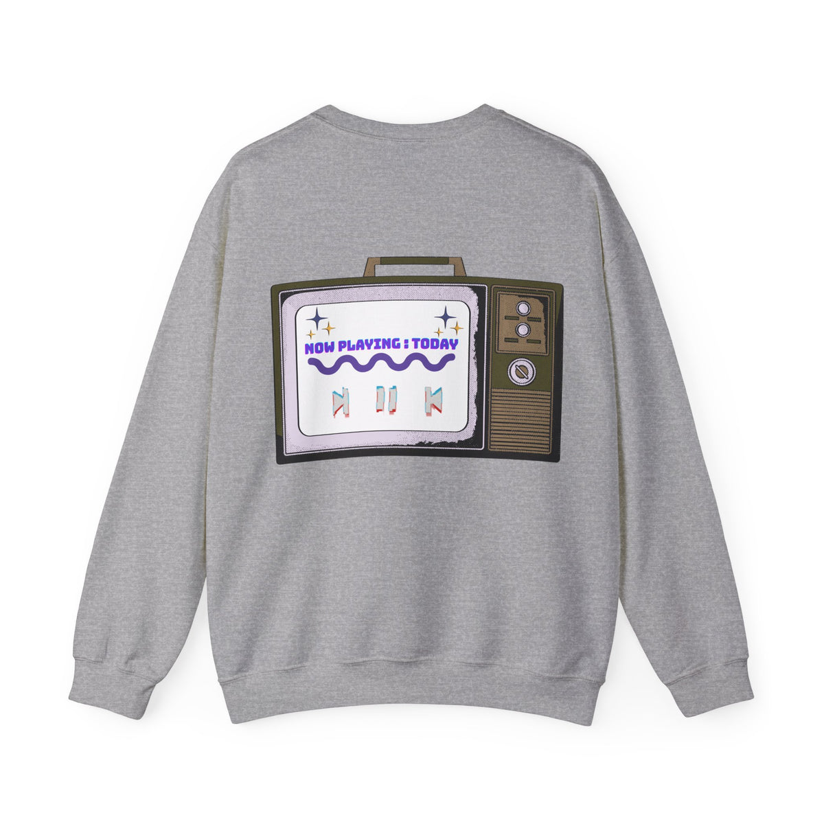 Viral Retro TV 'Now Playing Today' Crewneck Sweatshirt