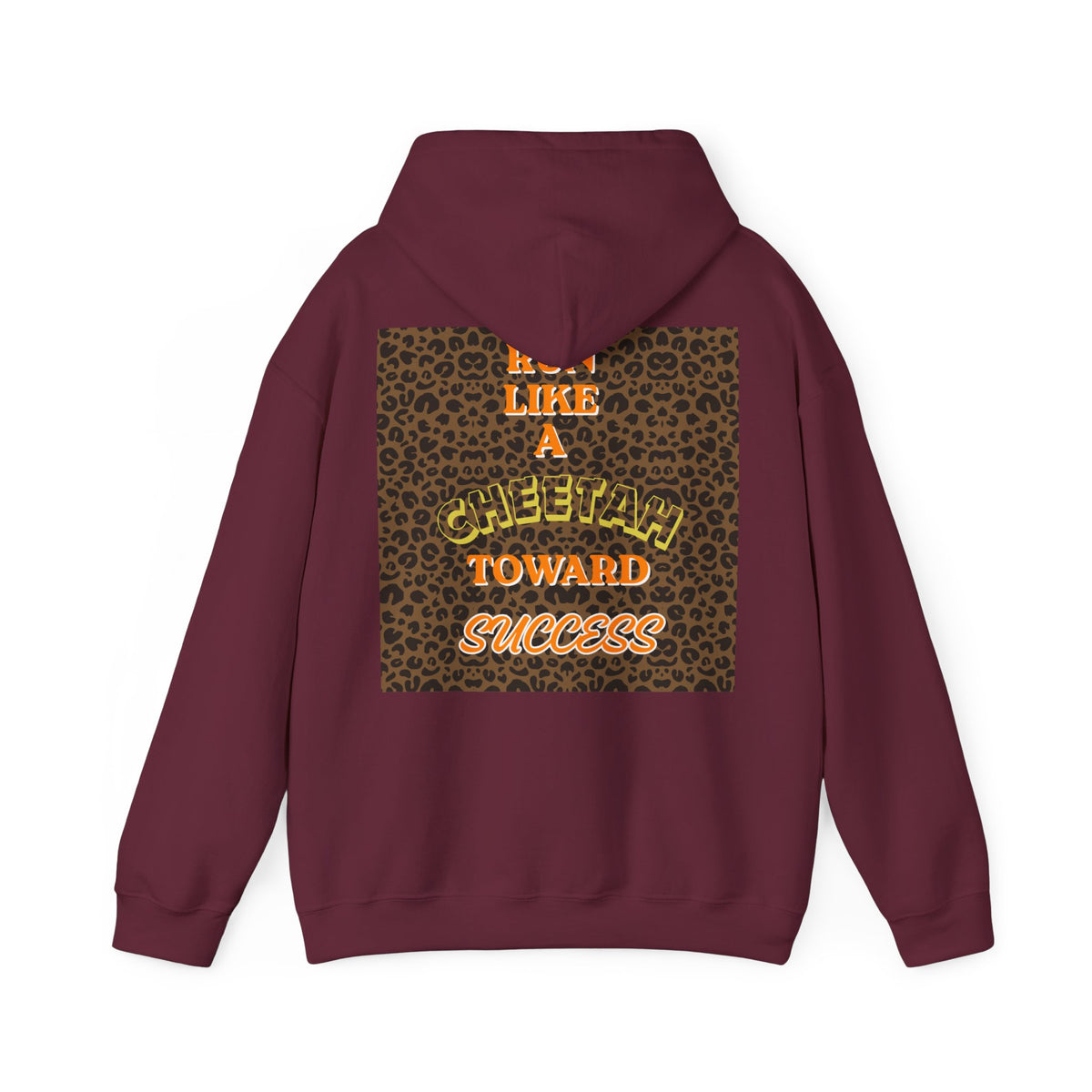 Minimalist Motivational Hoodie — “Move Like a Cheetah Toward Success” Leopard Print Motivational Hoodie