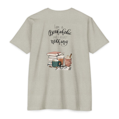 MINIMALIST|Bookaholic T-Shirt — "I am a Bookaholic and Regret Nothing" Illustrated Reading Tee