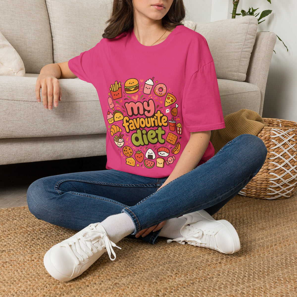 T-Shirt — "My Favourite Diet" Cute Junk Food Graphic Tee