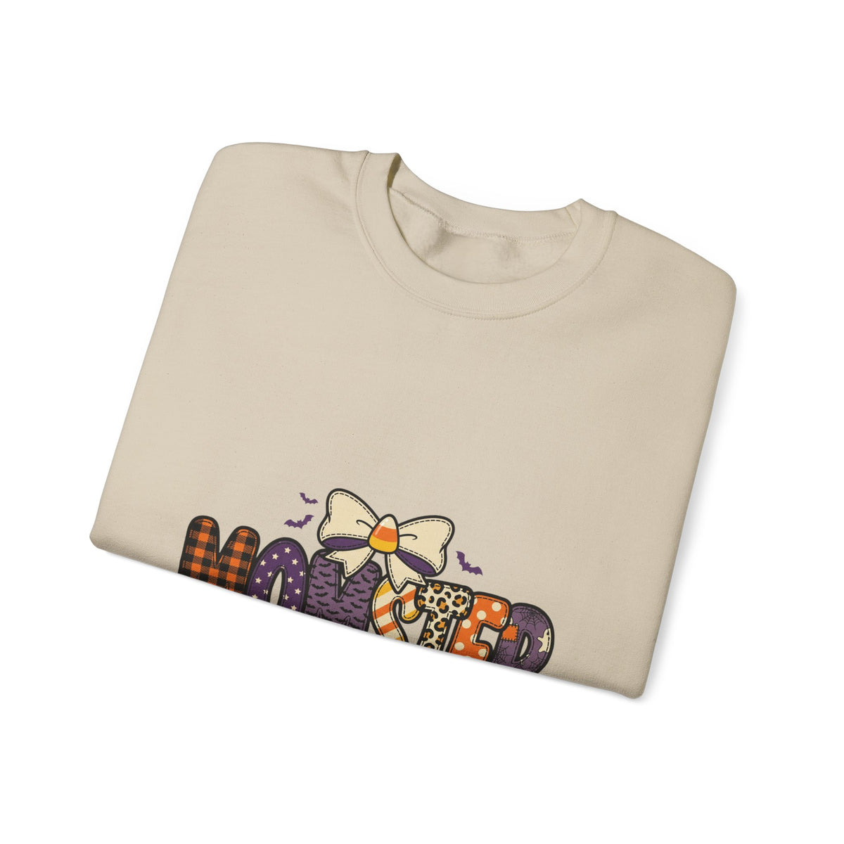 Momster Halloween Crewneck Sweatshirt | spooky mom, purple orange