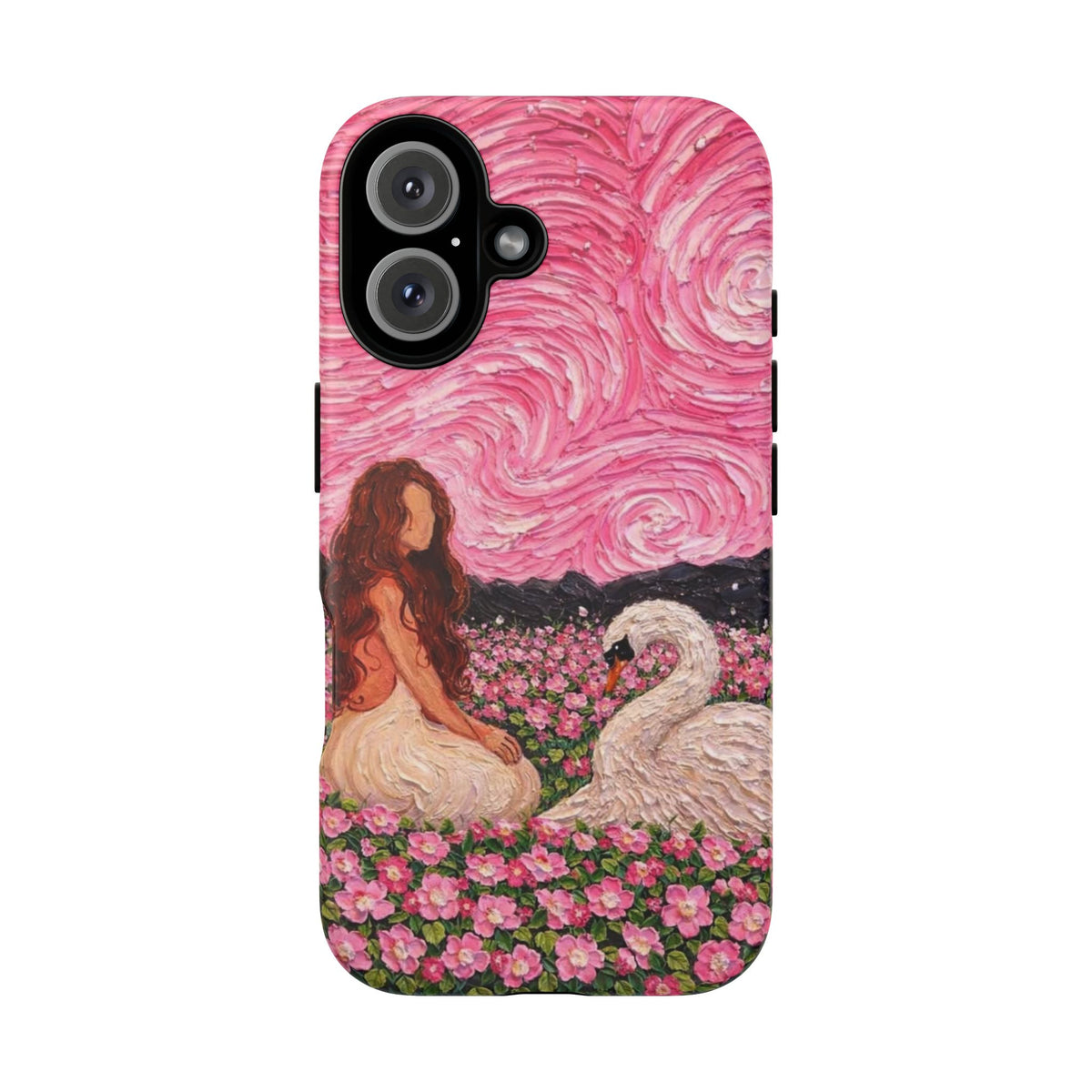 Serene Swan & Maiden Art Phone Case | Aesthetic Vintage Impressionist Tough Case