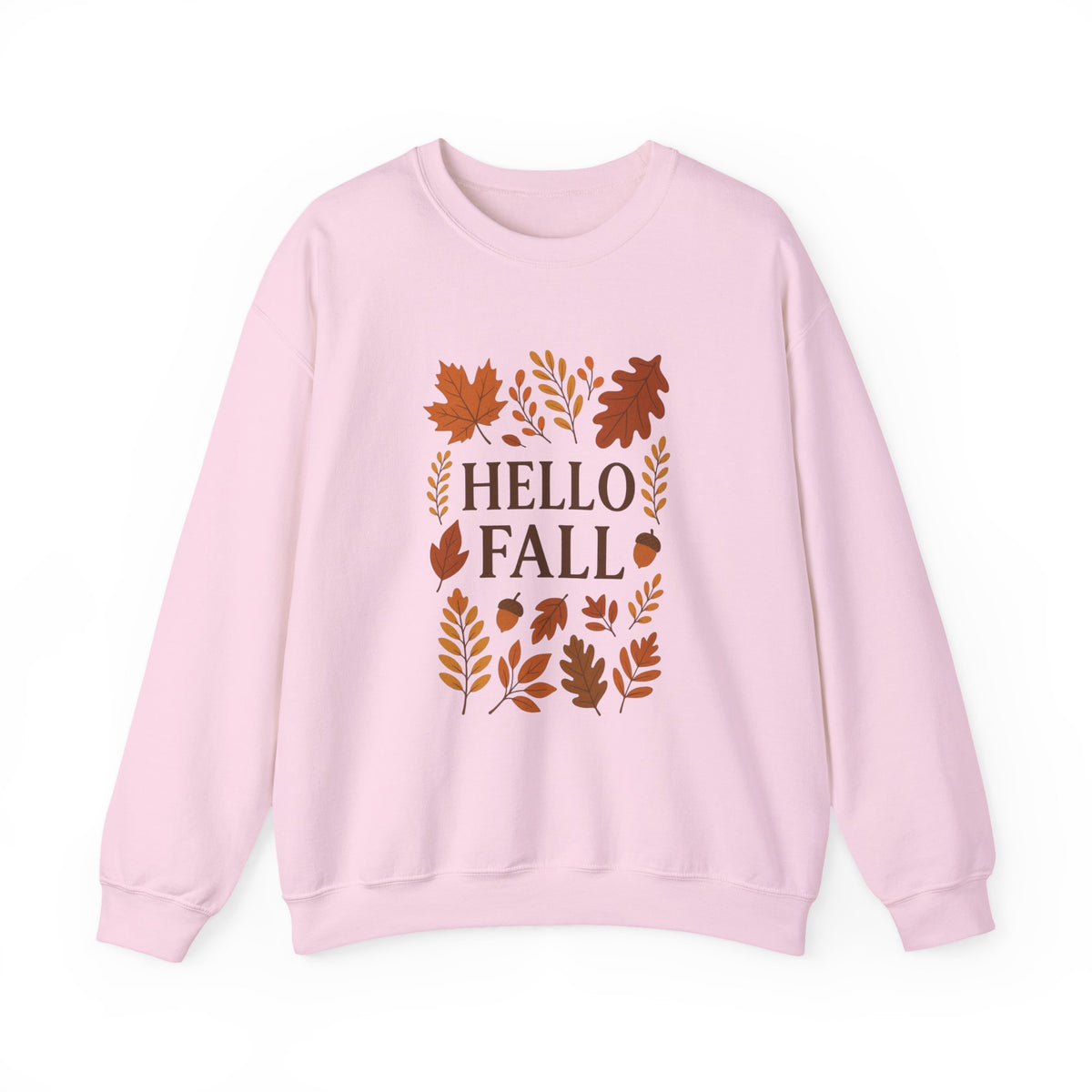 Hello Fall Crewneck Sweatshirt – Autumn Leaves Graphic Pullover