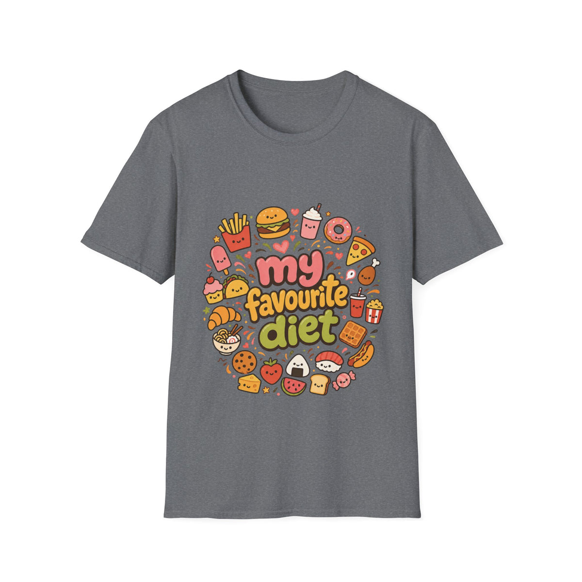 T-Shirt — "My Favourite Diet" Cute Junk Food Graphic Tee