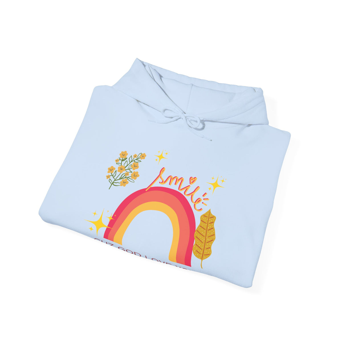 Copy of Vintage Rainbow 'Smile Cuz God Love You' Hoodie — Inspirational Christian Sweatshirt