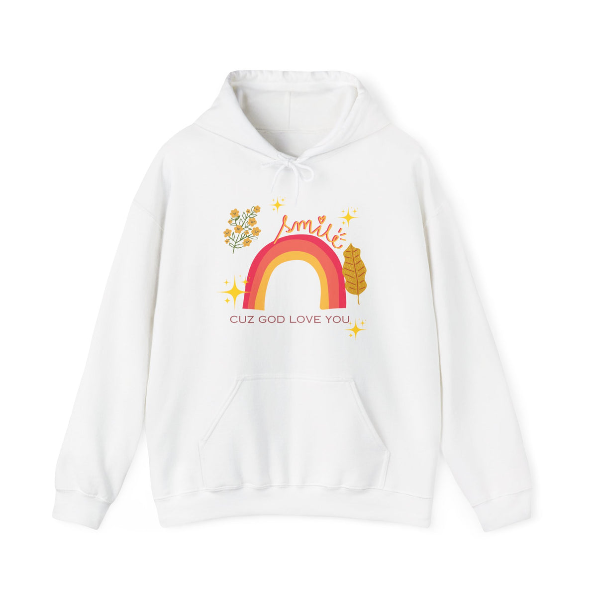 Copy of Vintage Rainbow 'Smile Cuz God Love You' Hoodie — Inspirational Christian Sweatshirt