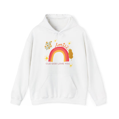 Copy of Vintage Rainbow 'Smile Cuz God Love You' Hoodie — Inspirational Christian Sweatshirt