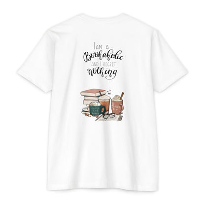 MINIMALIST|Bookaholic T-Shirt — "I am a Bookaholic and Regret Nothing" Illustrated Reading Tee
