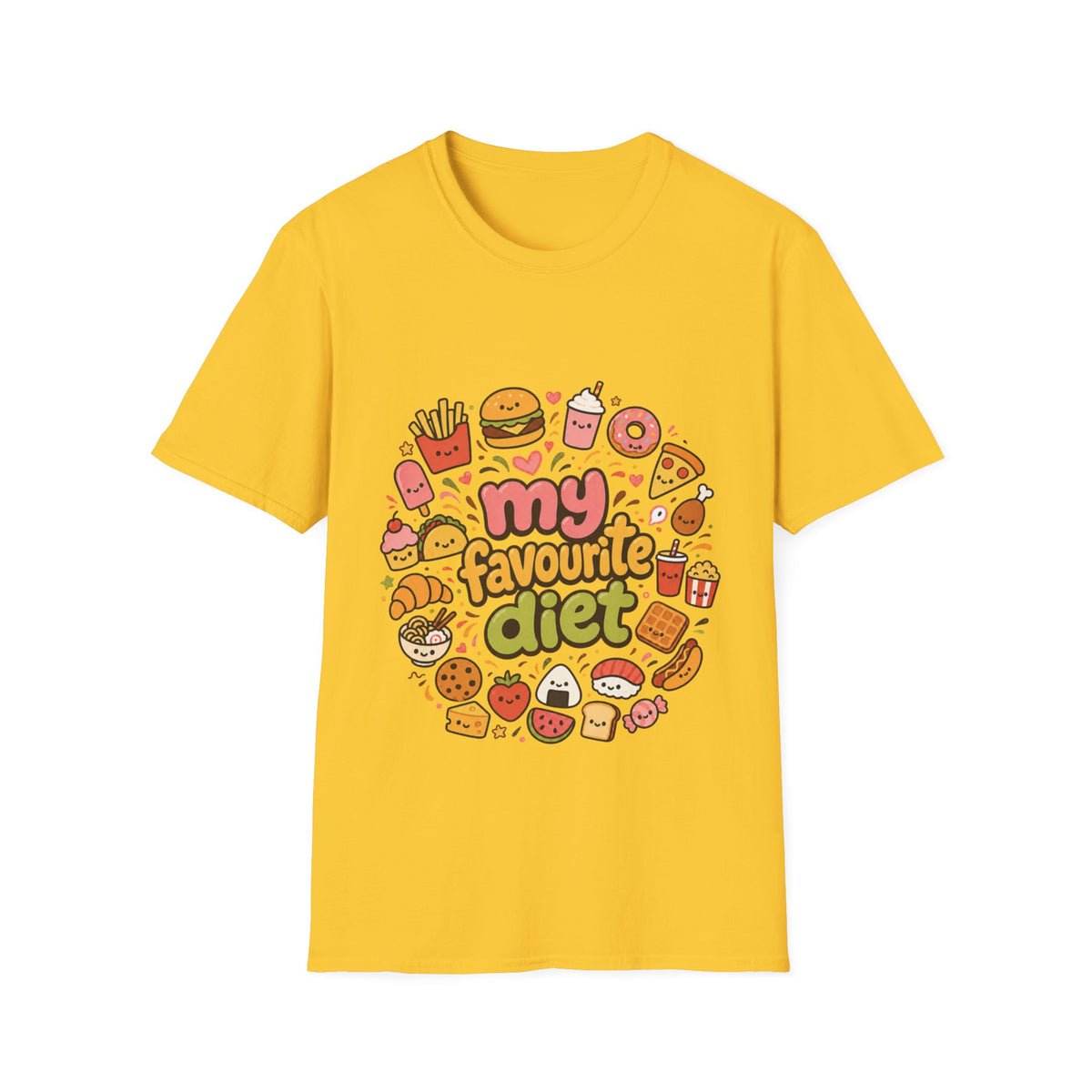 T-Shirt — "My Favourite Diet" Cute Junk Food Graphic Tee