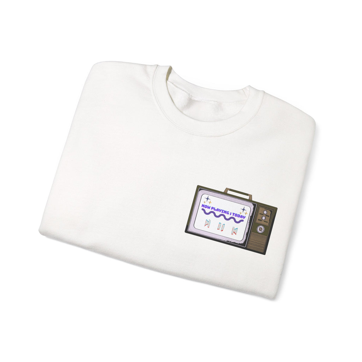Viral Retro TV 'Now Playing Today' Crewneck Sweatshirt