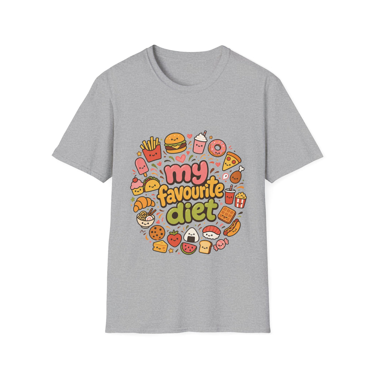 T-Shirt — "My Favourite Diet" Cute Junk Food Graphic Tee
