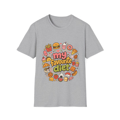 T-Shirt — "My Favourite Diet" Cute Junk Food Graphic Tee