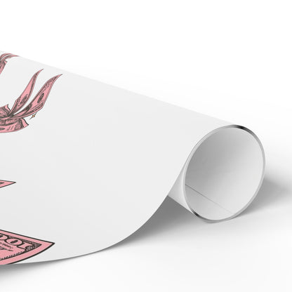 Pink Polka Bow Wrapping Paper — Cute Gift Wrap for Birthdays & Baby Showers