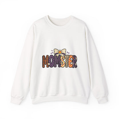 Momster Halloween Crewneck Sweatshirt | spooky mom, purple orange