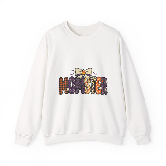 Momster Halloween Crewneck Sweatshirt | spooky mom, purple orange