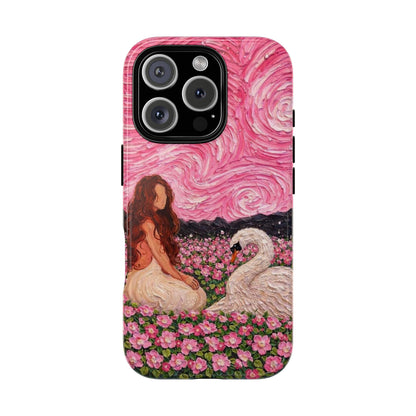 Serene Swan & Maiden Art Phone Case | Aesthetic Vintage Impressionist Tough Case
