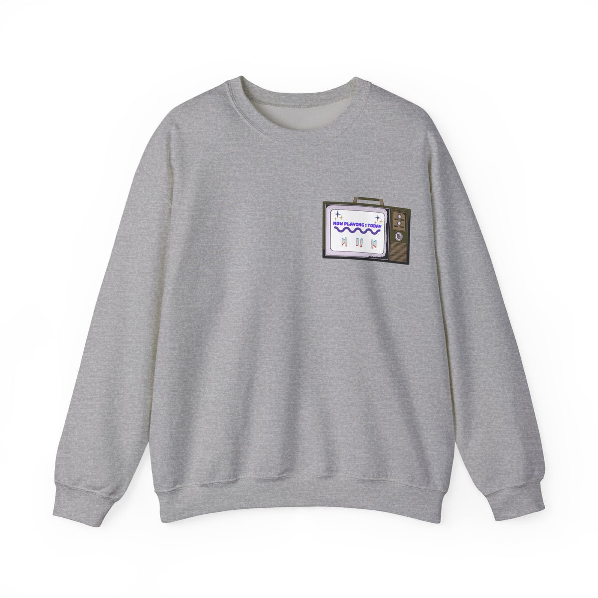 Viral Retro TV 'Now Playing Today' Crewneck Sweatshirt