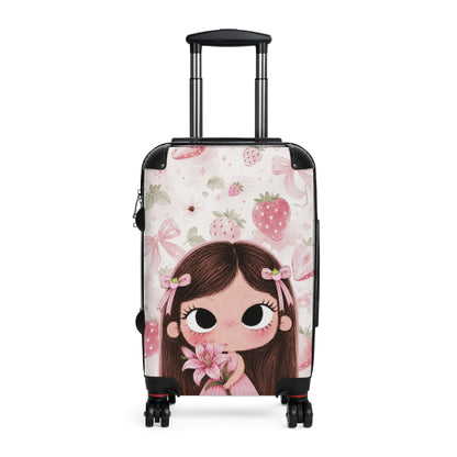 Copy of Cute Red Plaid Suitcase – Girl with Tulip Cute Travel Luggage
