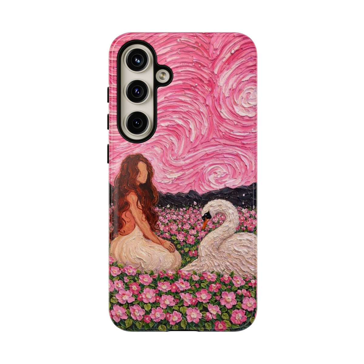 Serene Swan & Maiden Art Phone Case | Aesthetic Vintage Impressionist Tough Case
