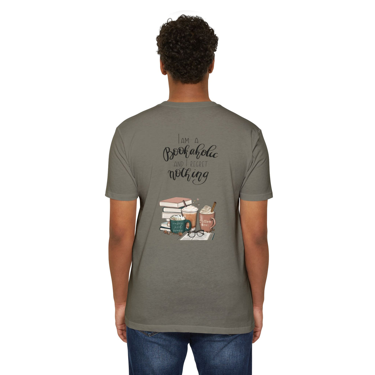 MINIMALIST|Bookaholic T-Shirt — "I am a Bookaholic and Regret Nothing" Illustrated Reading Tee