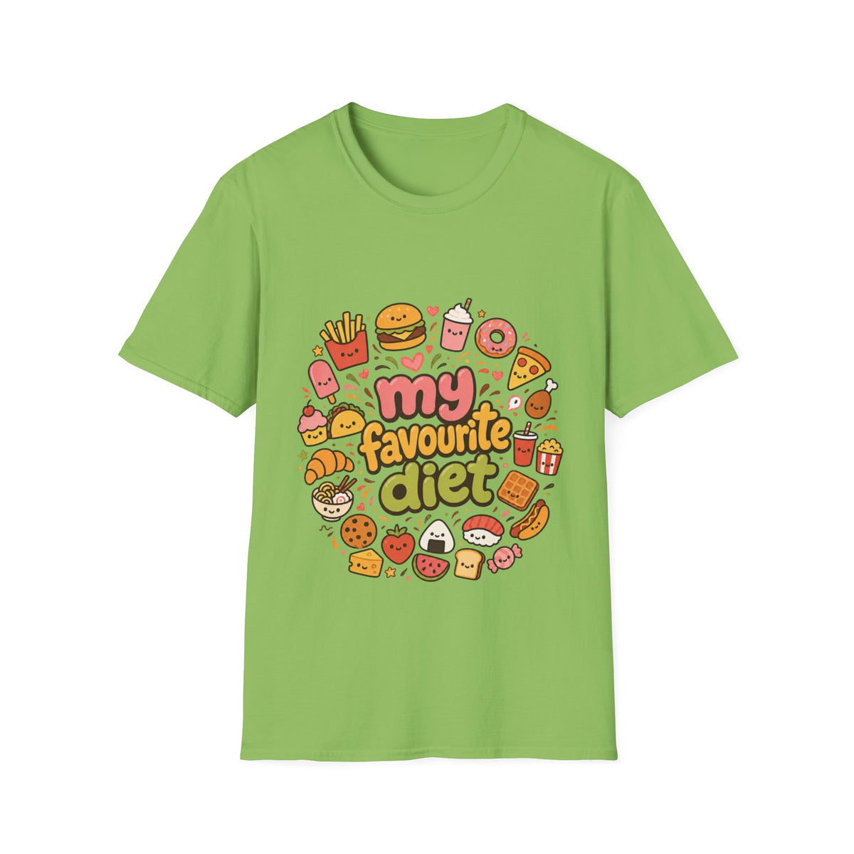 T-Shirt — "My Favourite Diet" Cute Junk Food Graphic Tee