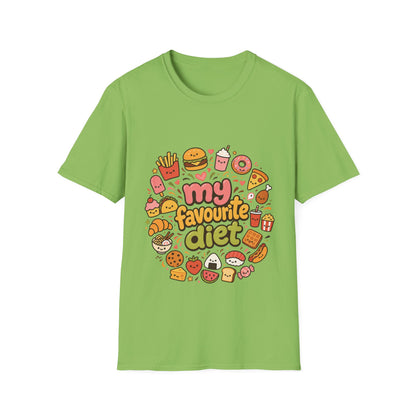 T-Shirt — "My Favourite Diet" Cute Junk Food Graphic Tee