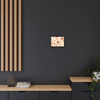 MINIMALIST| Wall art, Autumn Pumpkin & Ghost Framed Canvas — Halloween Fall Wall Art