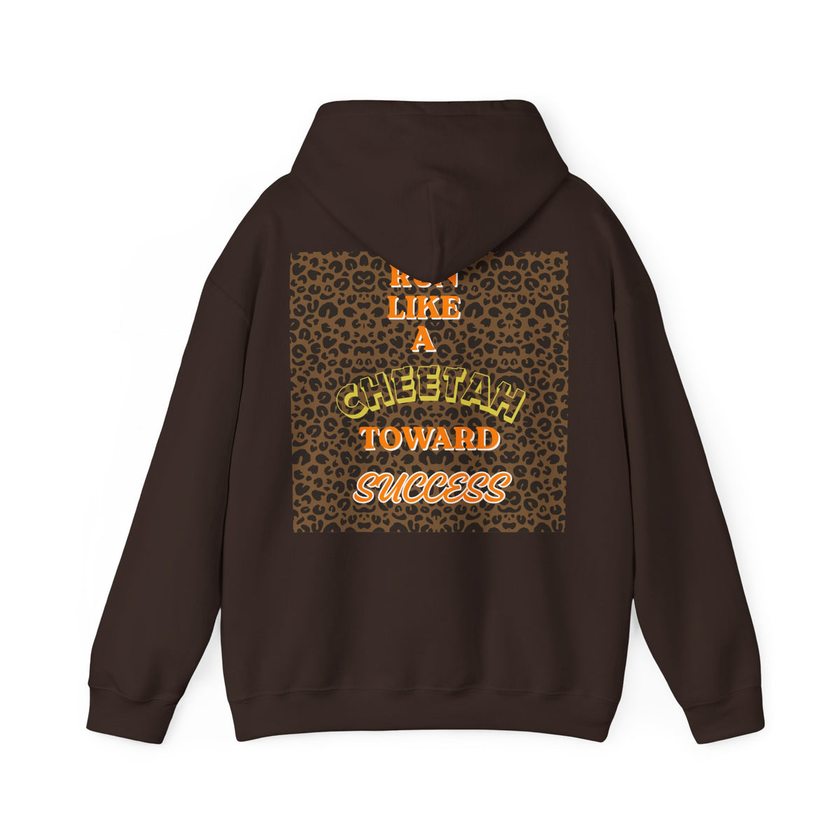Minimalist Motivational Hoodie — “Move Like a Cheetah Toward Success” Leopard Print Motivational Hoodie