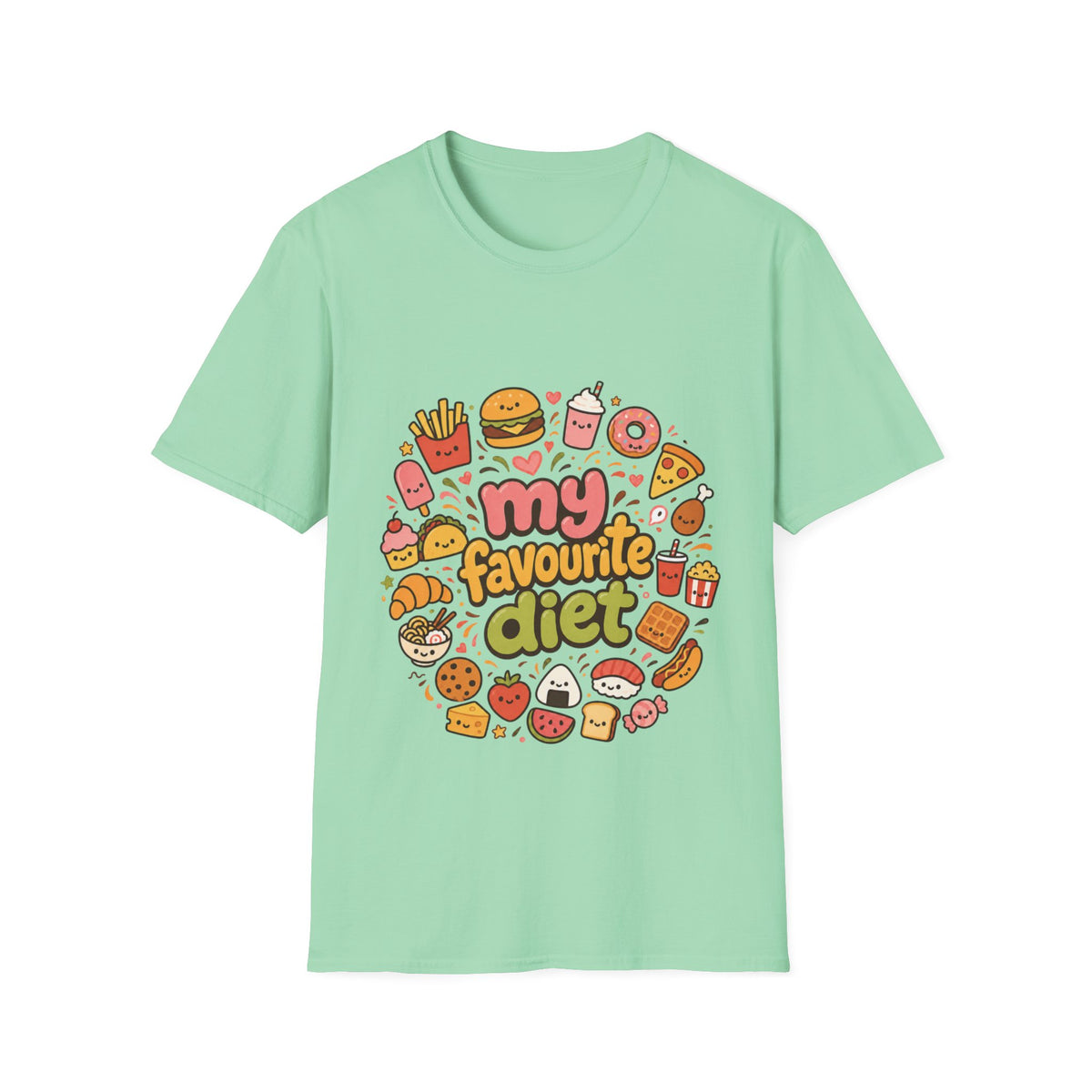 T-Shirt — "My Favourite Diet" Cute Junk Food Graphic Tee
