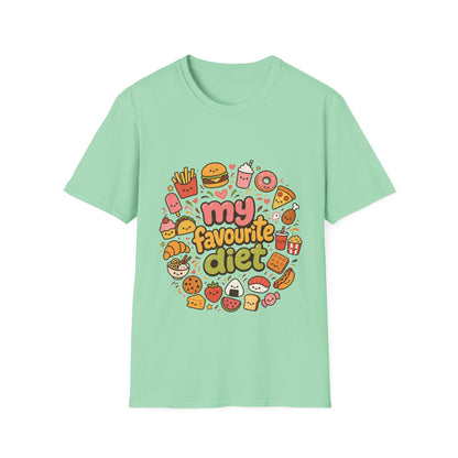 T-Shirt — "My Favourite Diet" Cute Junk Food Graphic Tee