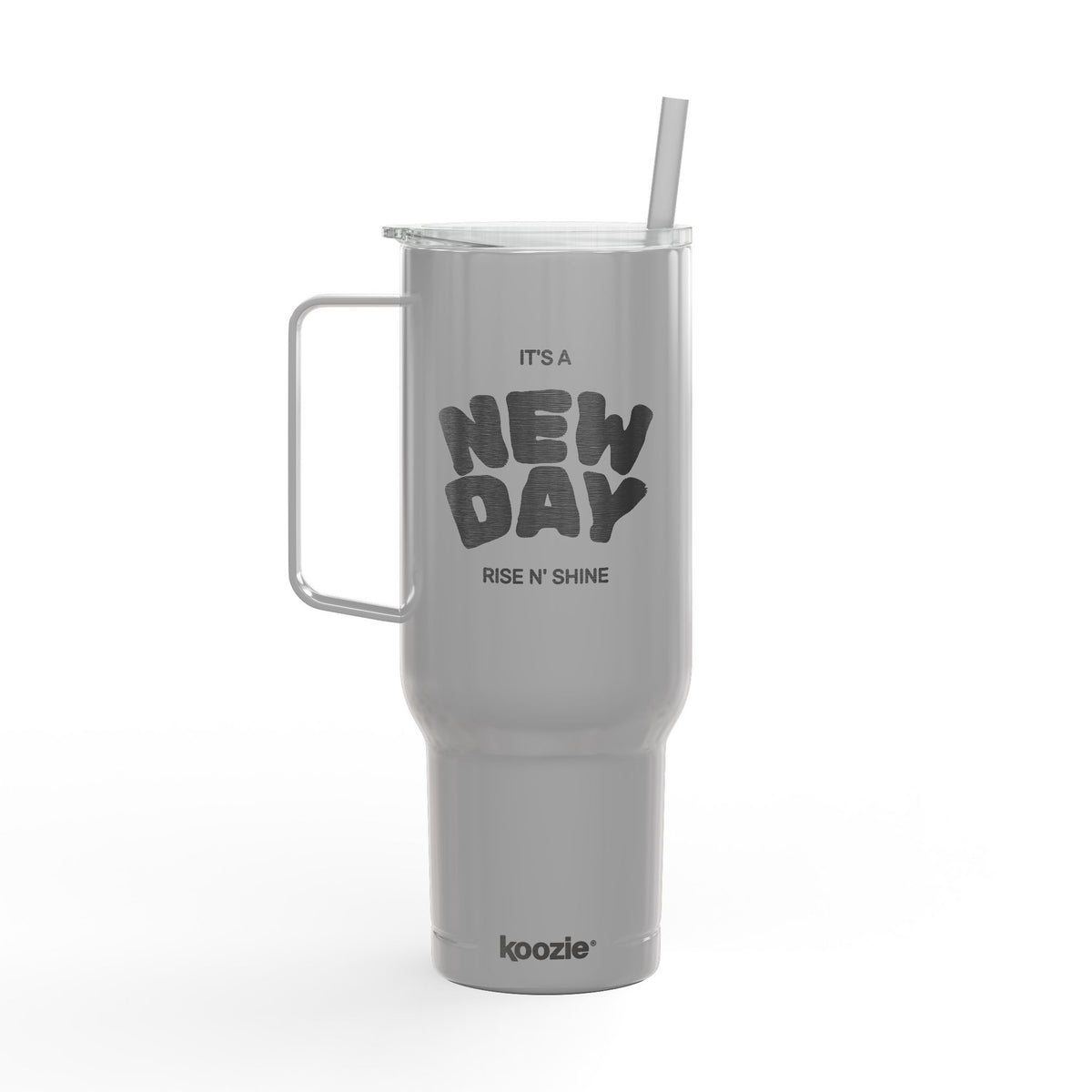 MINIMALIST | Tumbler 40oz Insulated Tumbler - "It's a New Day" Engraved Travel Cup