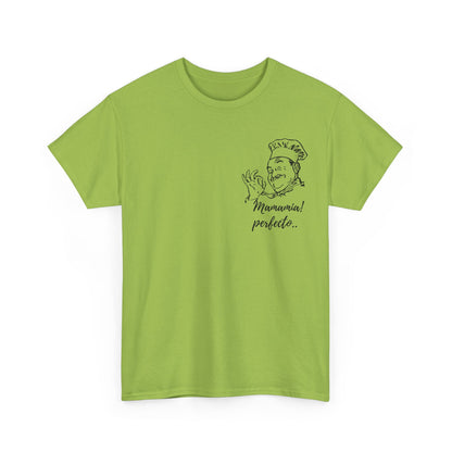 MINIMALIST| Funny way to compliment;Chef Illustration T-Shirt — "Mamamia! perfecto." Retro Italian Cook Tee