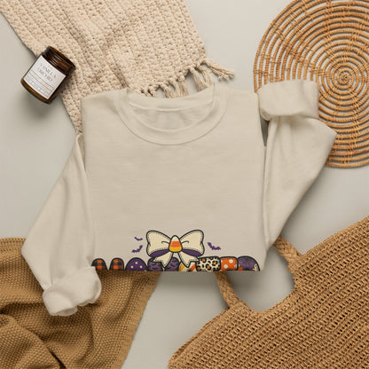 Momster Halloween Crewneck Sweatshirt | spooky mom, purple orange