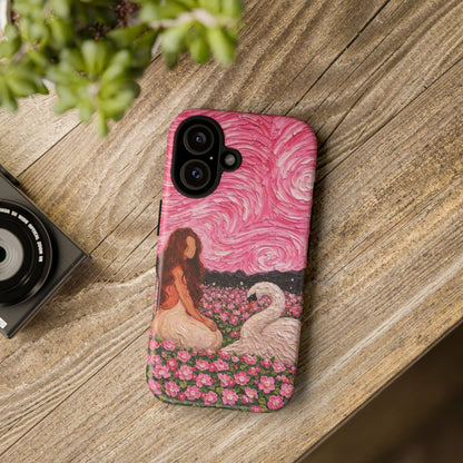 Serene Swan & Maiden Art Phone Case | Aesthetic Vintage Impressionist Tough Case