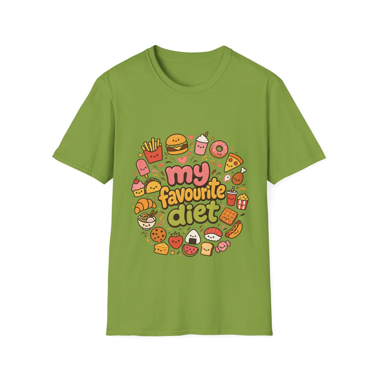 T-Shirt — "My Favourite Diet" Cute Junk Food Graphic Tee