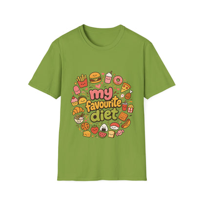 T-Shirt — "My Favourite Diet" Cute Junk Food Graphic Tee