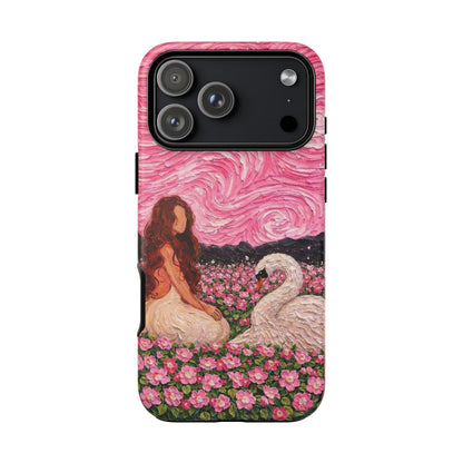 Serene Swan & Maiden Art Phone Case | Aesthetic Vintage Impressionist Tough Case
