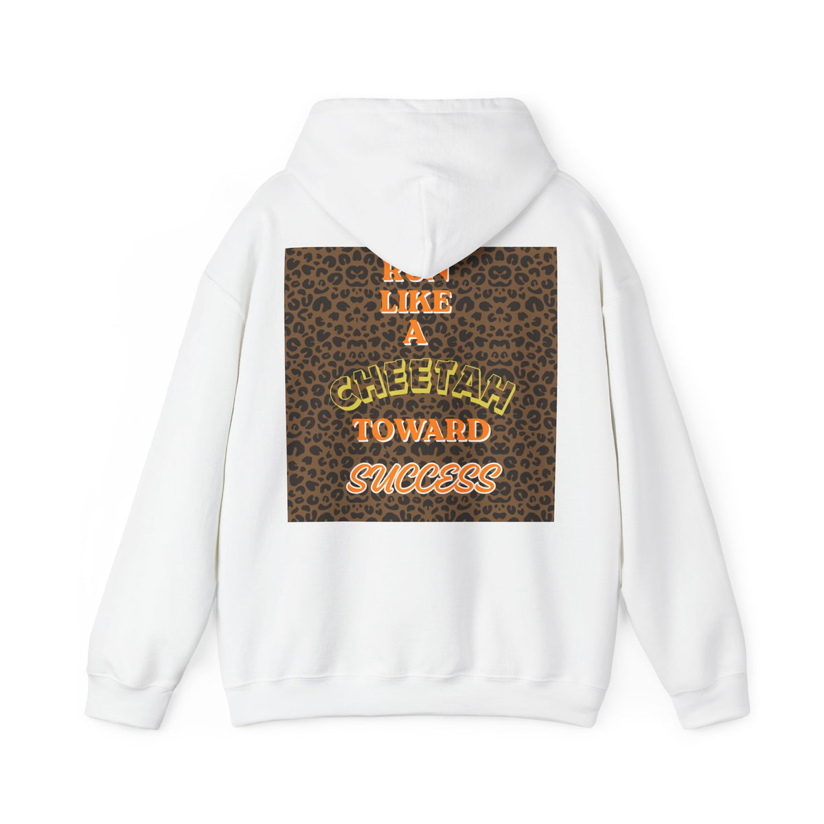 Minimalist Motivational Hoodie — “Move Like a Cheetah Toward Success” Leopard Print Motivational Hoodie