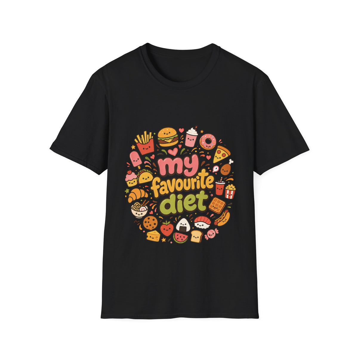 T-Shirt — "My Favourite Diet" Cute Junk Food Graphic Tee