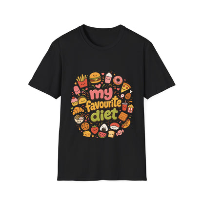 T-Shirt — "My Favourite Diet" Cute Junk Food Graphic Tee