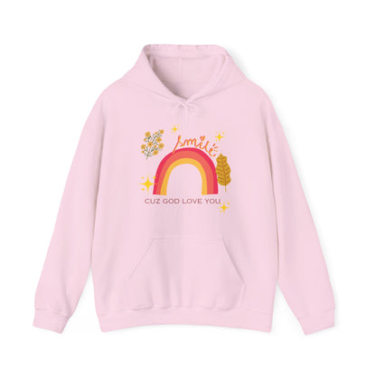 Copy of Vintage Rainbow 'Smile Cuz God Love You' Hoodie — Inspirational Christian Sweatshirt