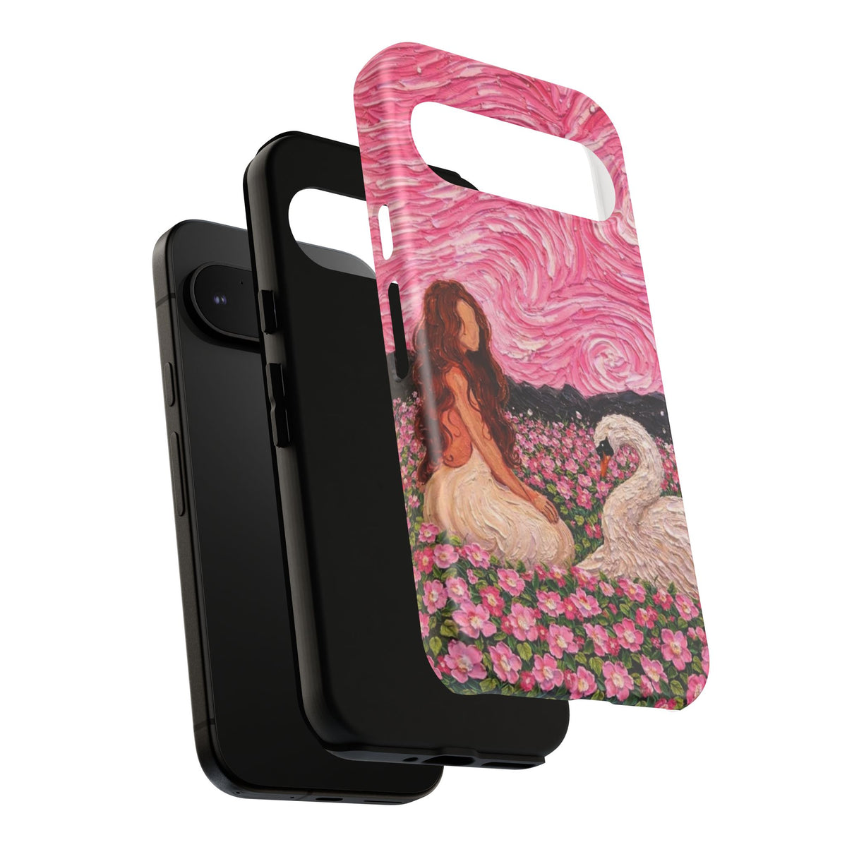 Serene Swan & Maiden Art Phone Case | Aesthetic Vintage Impressionist Tough Case