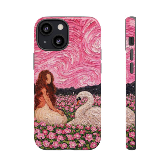 Serene Swan & Maiden Art Phone Case | Aesthetic Vintage Impressionist Tough Case