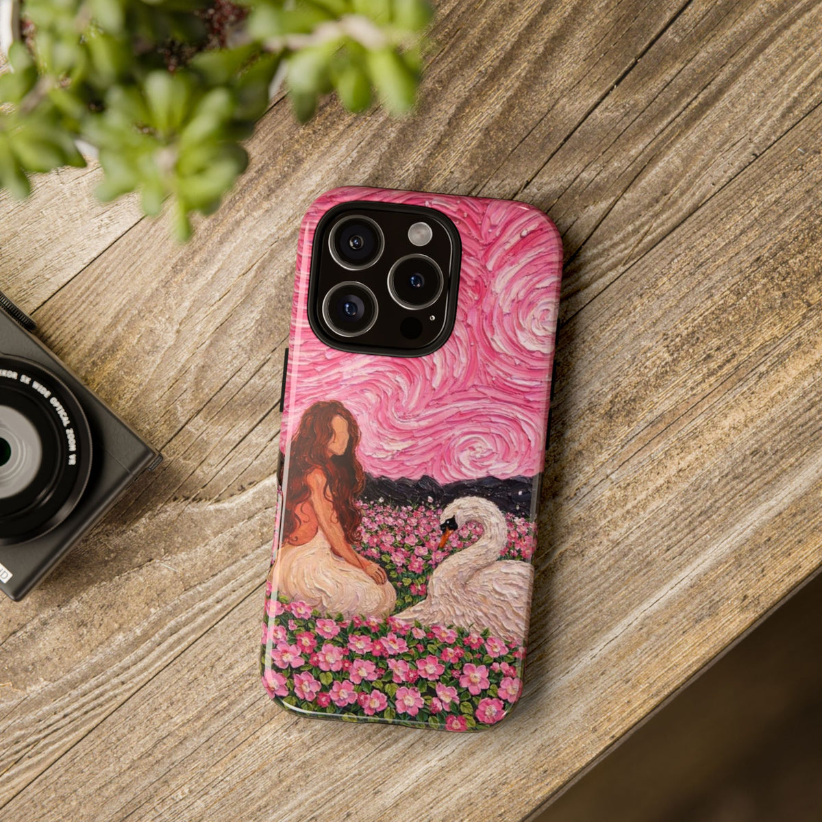 Serene Swan & Maiden Art Phone Case | Aesthetic Vintage Impressionist Tough Case